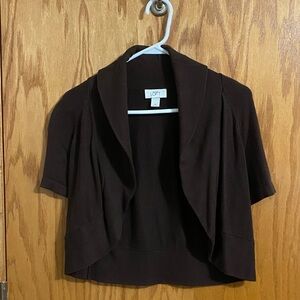 LOFT Short Sleeve Brown Sweater